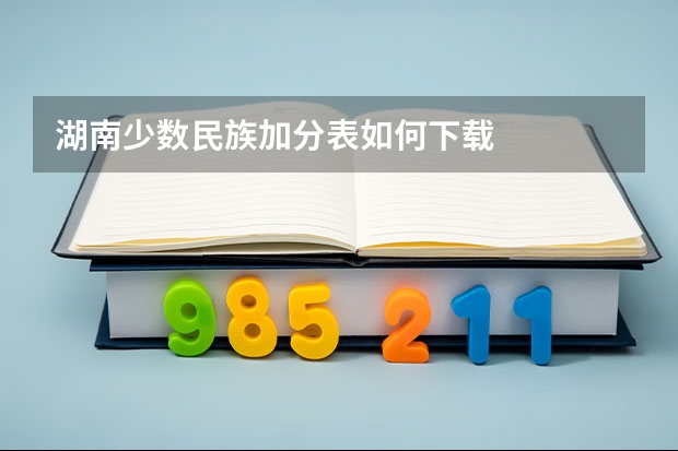 湖南少数民族加分表如何下载