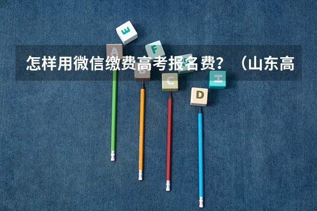 怎样用微信缴费高考报名费？（山东高考报名流程）