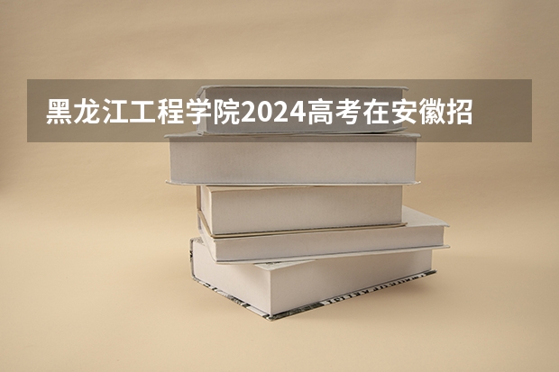 黑龙江工程学院2024高考在安徽招生计划介绍