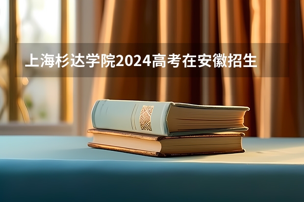 上海杉达学院2024高考在安徽招生计划介绍