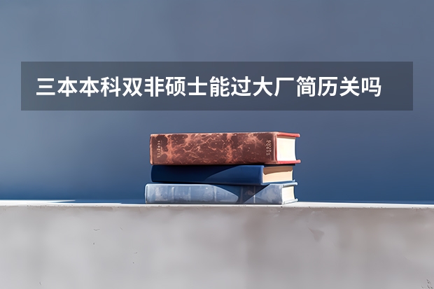 三本本科双非硕士能过大厂简历关吗