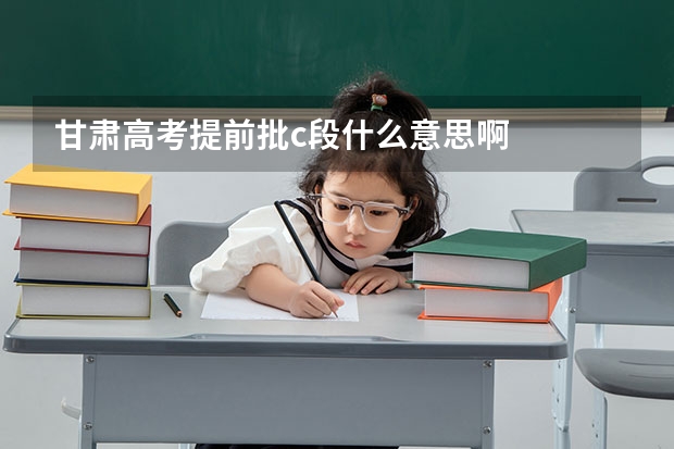 甘肃高考提前批c段什么意思啊