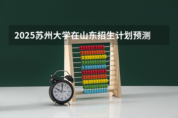 2025苏州大学在山东招生计划预测
