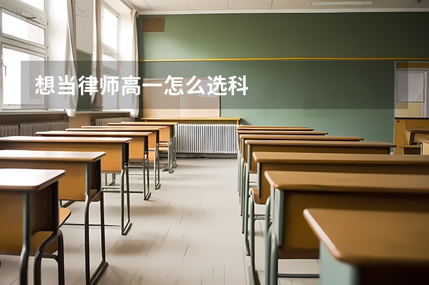 想当律师高一怎么选科
