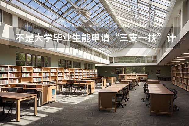 不是大学毕业生能申请“三支一扶”计划吗