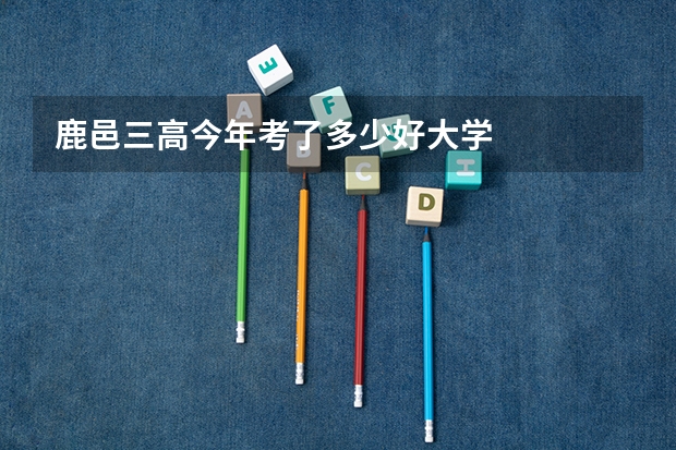 鹿邑三高今年考了多少好大学