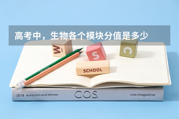 高考中，生物各个模块分值是多少