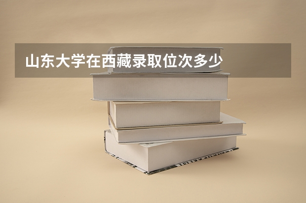 山东大学在西藏录取位次多少