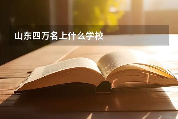 山东四万名上什么学校