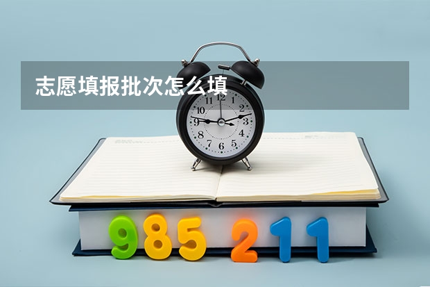 志愿填报批次怎么填