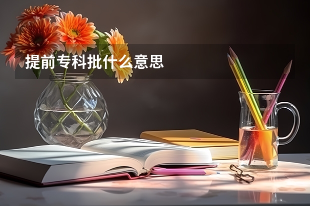 提前专科批什么意思