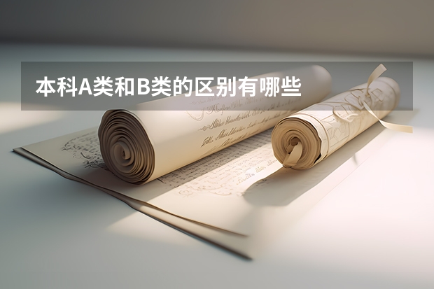本科A类和B类的区别有哪些