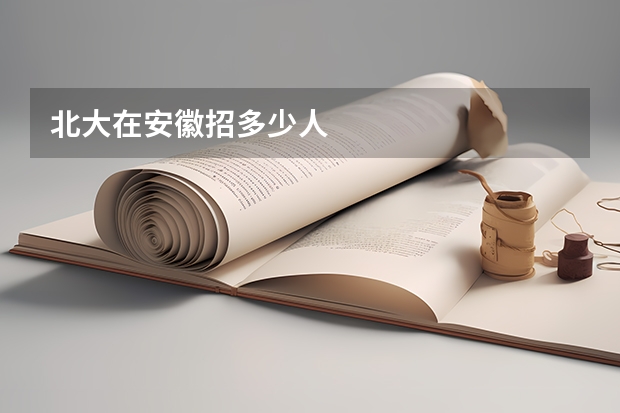 北大在安徽招多少人