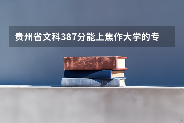 贵州省文科387分能上焦作大学的专科吗