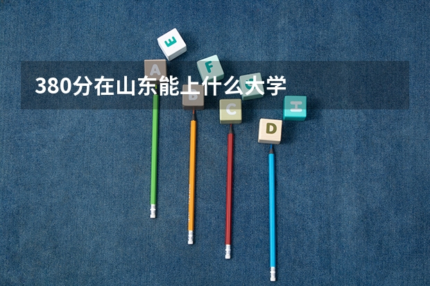380分在山东能上什么大学