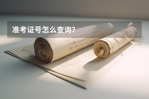 准考证号怎么查询？