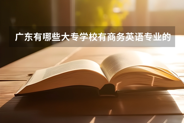 广东有哪些大专学校有商务英语专业的？