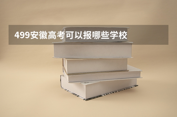 499安徽高考可以报哪些学校