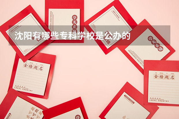 沈阳有哪些专科学校是公办的