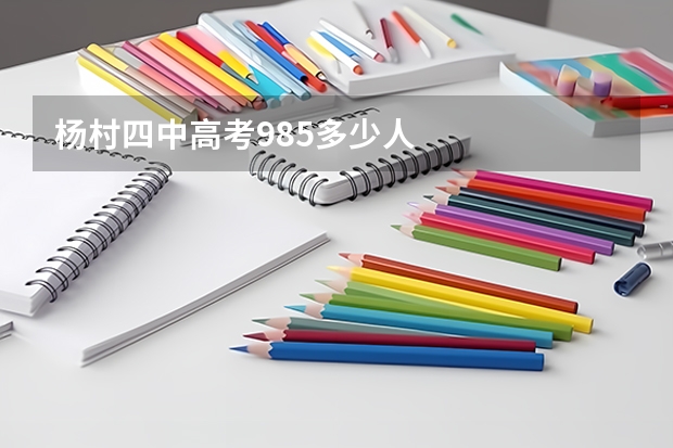 杨村四中高考985多少人